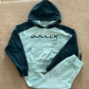 Girls Justice Soccer Hoodie Top Jogger Pants Set
